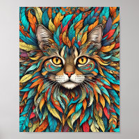 Multicolor Feathers Cat 737