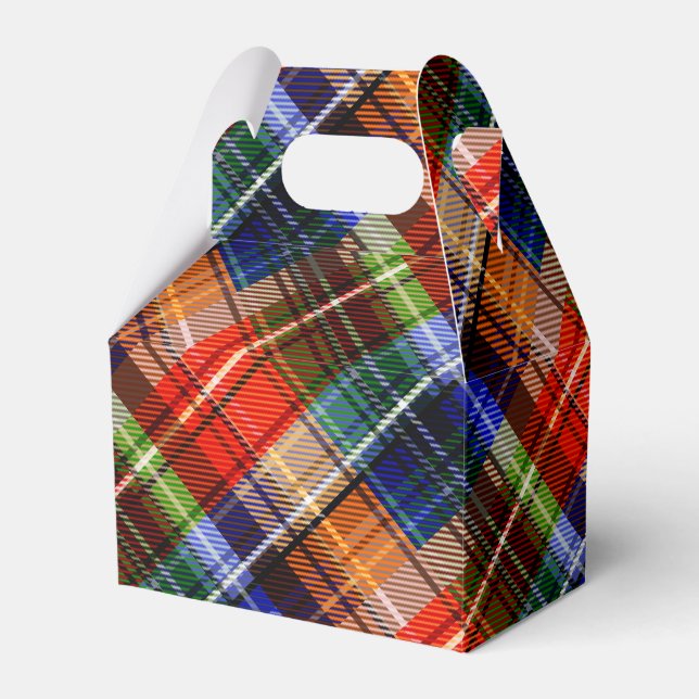 Multicolor Flannel Plaid Tartan Pattern  Favour Box (Front Side)