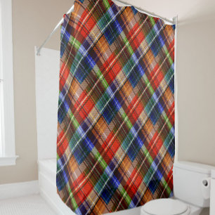 Multicolor Flannel Plaid Tartan Pattern  Shower Curtain