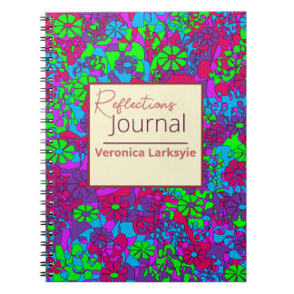 Multicolor Floral Abstract Reflections  Notebook