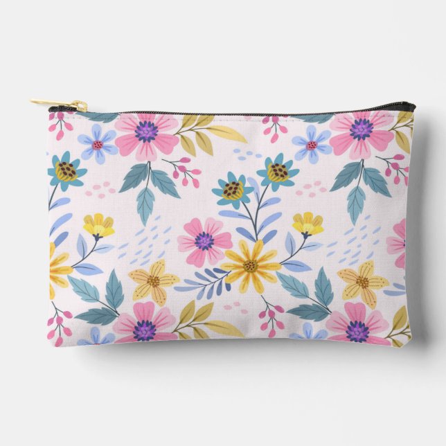 Multicolor Floral Cosmetic Travel Bag (Front)