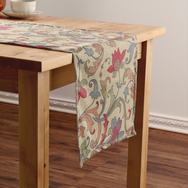 Multicolor Floral Damask Table Runner (In Situ)