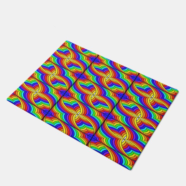 Multicolor floral design doormat (Angled)