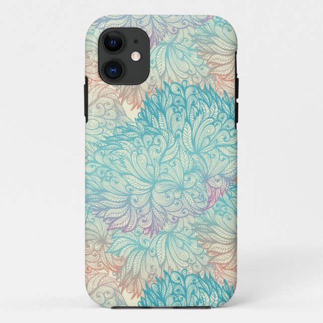 Multicolor Floral Doodle Pattern Case-Mate iPhone Case (Back)