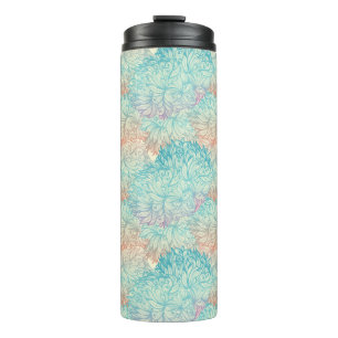 Multicolor Floral Doodle Pattern Thermal Tumbler