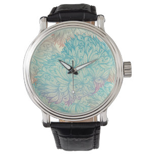 Multicolor Floral Doodle Pattern Watch