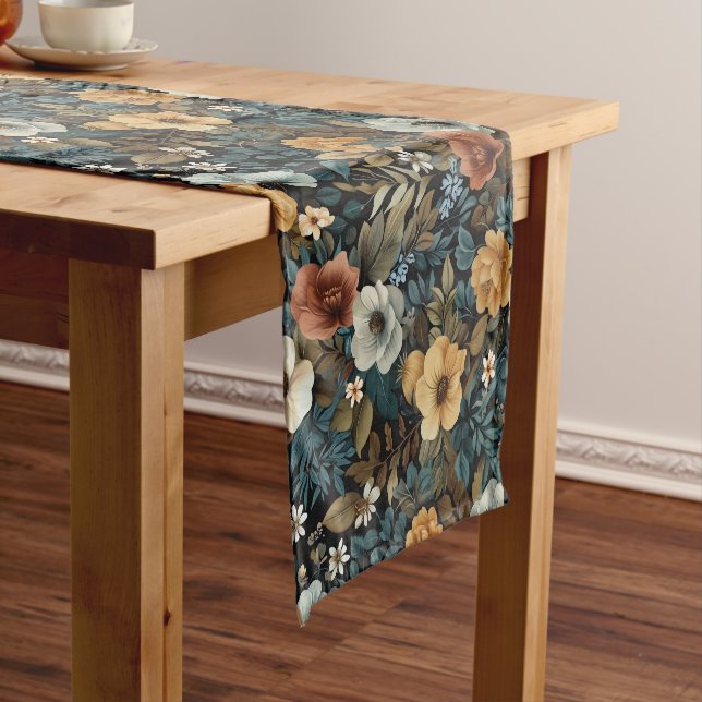 Multicolor floral repeating pattern  short table runner (In Situ)