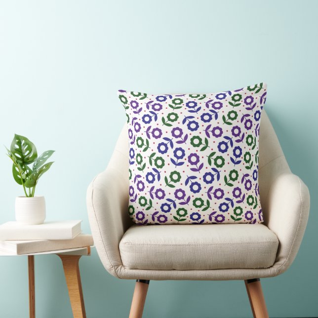Multicolor Flower Pattern Retro Floral Cushion (Chair)
