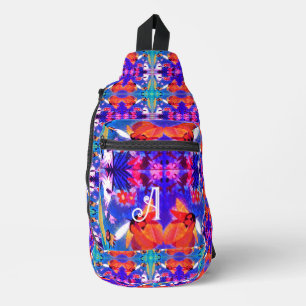 multicolor geometric background sling bag
