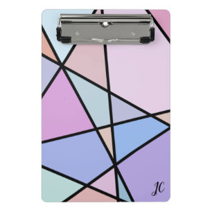 Multicolor Geometric Lines and Shapes Mini Clipboard