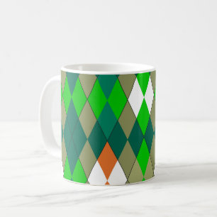 Multicolor geometric pattern rhombuses minimalism coffee mug