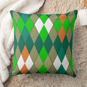 Multicolor geometric pattern rhombuses minimalism cushion