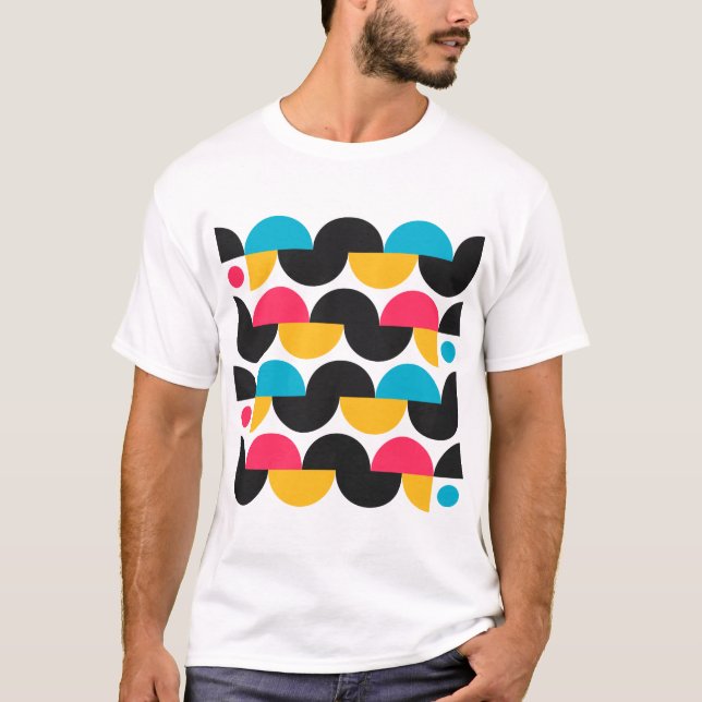 Multicolor Geometric Pattern T-Shirt (Front)