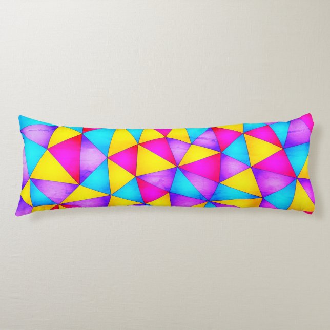 Multicolor Geometrical Shapes Body Pillow (Front)