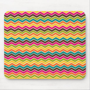 Multicolor girly chevron mouse mat