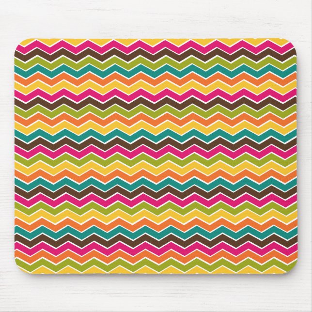 Multicolor girly chevron mouse mat (Front)