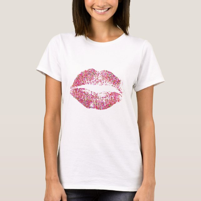 Multicolor Glitter Lips #11 T-Shirt (Front)
