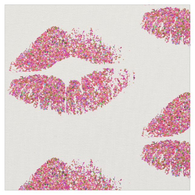 Multicolor Glitter Lips #24 Fabric (Close Up)