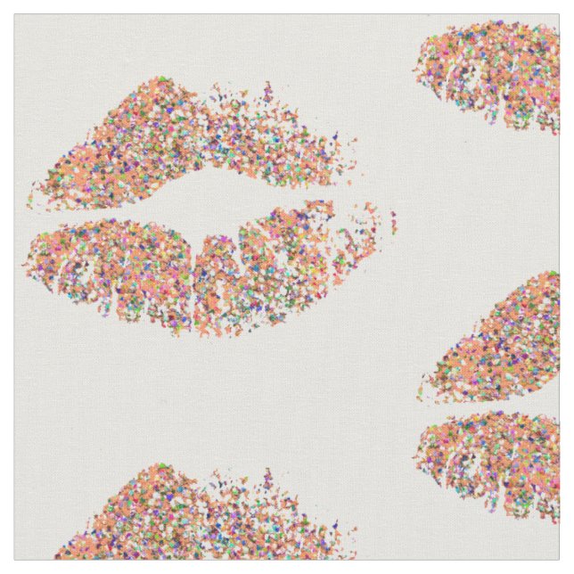 Multicolor Glitter Lips #25 Fabric (Close Up)