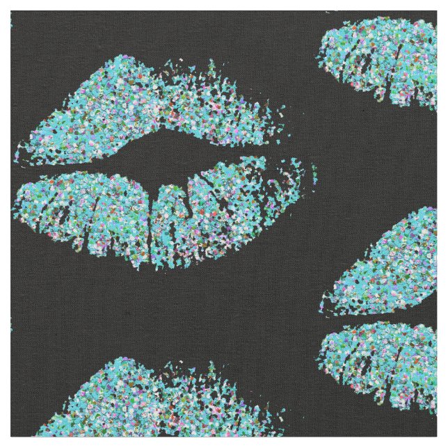 Multicolor Glitter Lips #4 Fabric (Close Up)