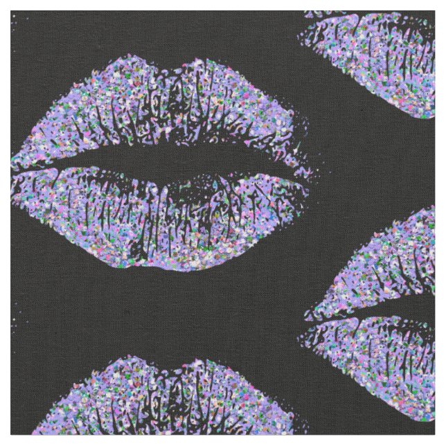 Multicolor Glitter Lips #6 Fabric (Close Up)