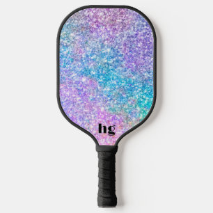 Multicolor glitter texture image pickleball paddle