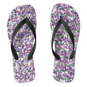 Multicolor Glitter Texture Pattern Flip Flops