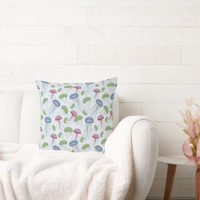 Multicolor glowing jelly fish pattern cushion (Couch)