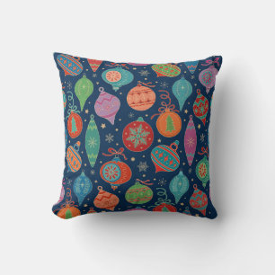 Multicolor Gold Christmas Tree Decoration Pattern Cushion