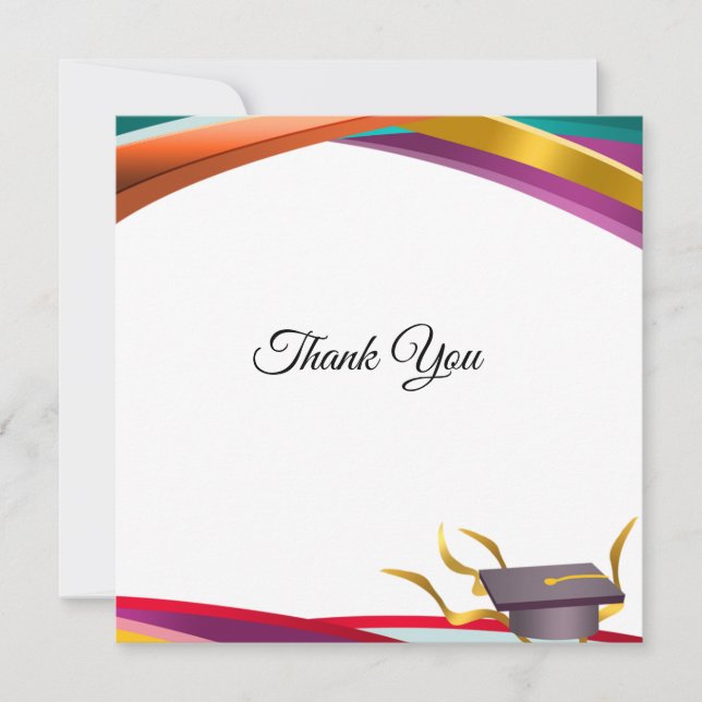 Multicolor Graduation Thank You  (Front)