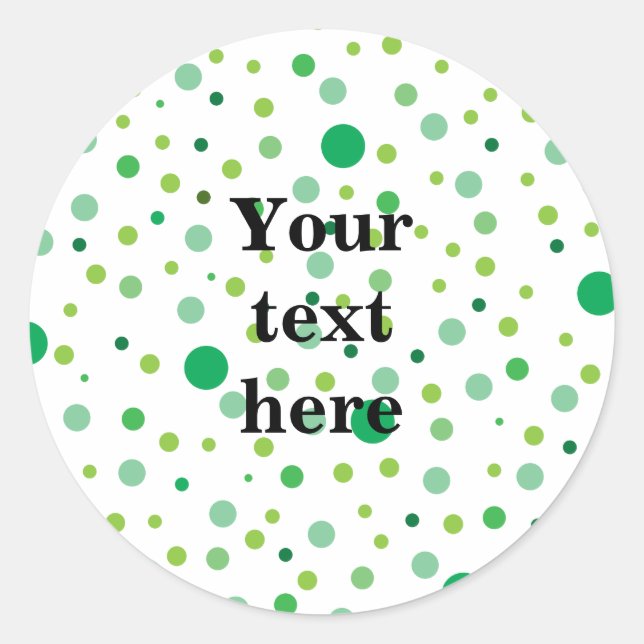Multicolor green polka dots  classic round sticker (Front)