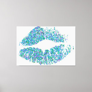 Multicolor Grit Glitter Lips #31 Canvas Print