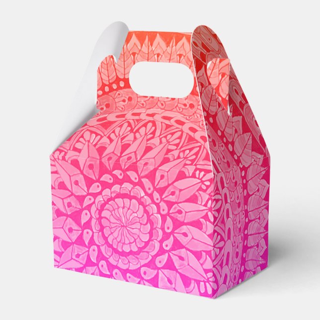 Multicolor Hand Drawn Mandala Favor Boxes (Front Side)