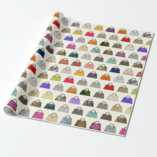 Multicolor Handbag Fashion Gift Wrap (Unrolled)