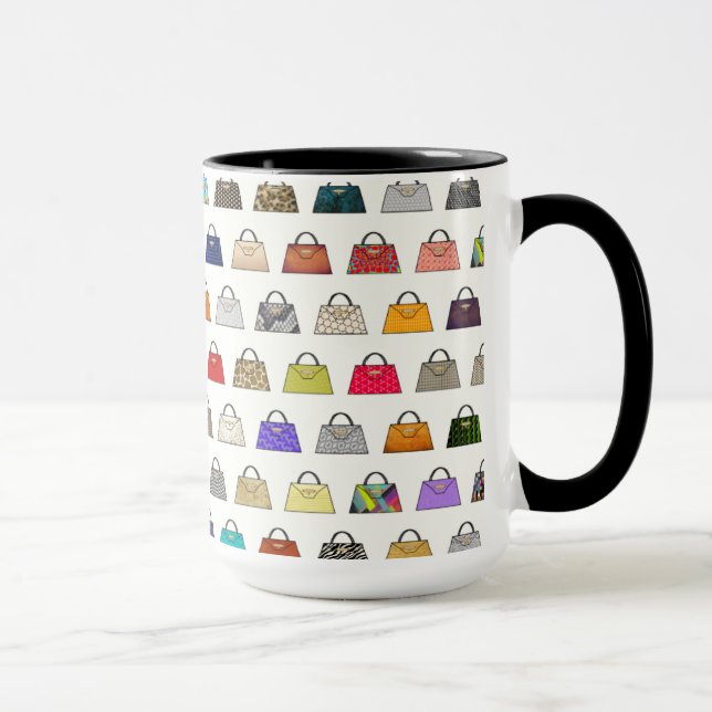 Multicolor Handbag Pattern Coffee Mug (Right)