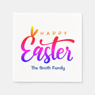 Multicolor Happy Easter Napkins