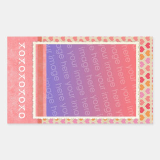 Multicolor Heart Pattern Photo Template Sticker