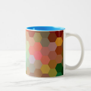 Multicolor Hexagon Chevron Pattern 2 Two-Tone Coffee Mug