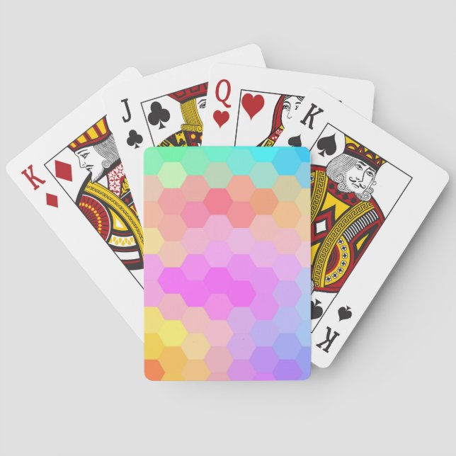 Multicolor Hexagonal Seamless Pattern Playing Cards (Back)