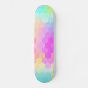 Multicolor Hexagonal Seamless Pattern Skateboard