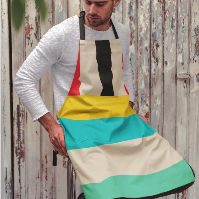 Multicolor Horizontal Vertical Stripes Apron (apron)