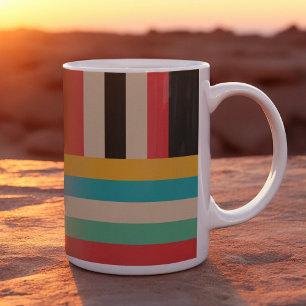 Multicolor Horizontal Vertical Stripes Coffee Mug
