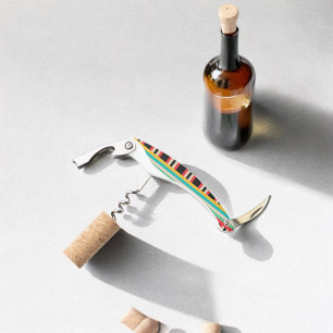Multicolor Horizontal Vertical Stripes Corkscrew