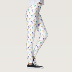 Multicolor jelly fish pattern leggings
