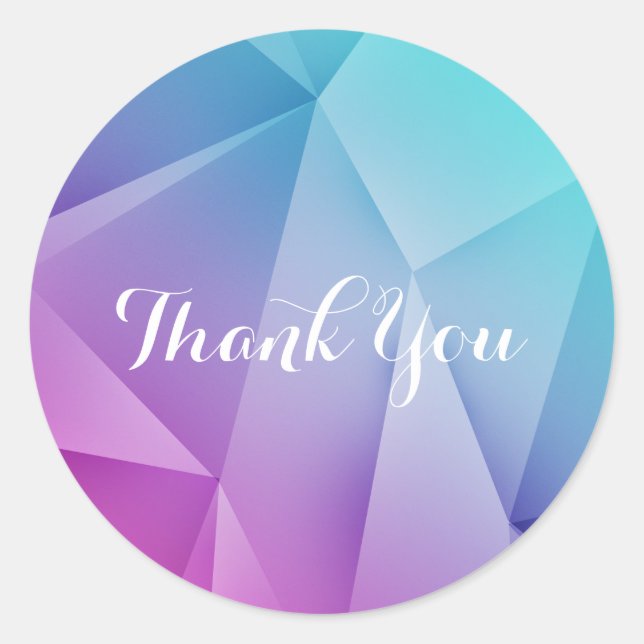 Multicolor Jewel Tones Thank You Stickers (Front)