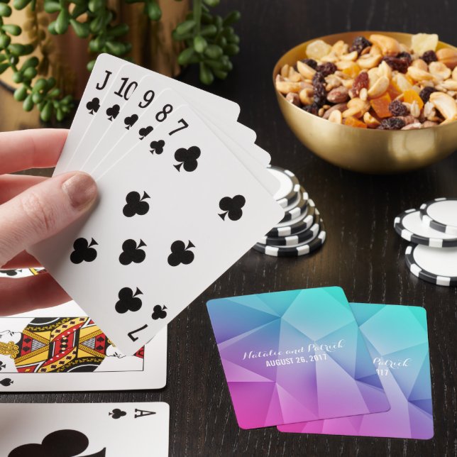 Multicolor Jewel Tones Wedding Playing Cards (In Situ)