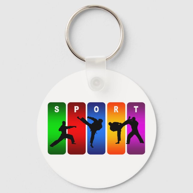 Multicolor Karate Emblem Key Ring (Front)