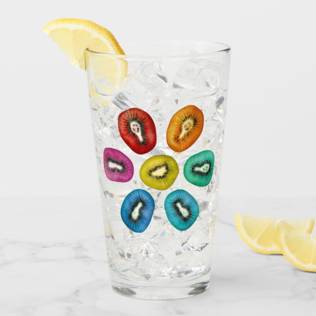 Multicolor Kiwi Pattern Design Glass (Front Ice)