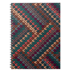 Multicolor Knitted Seamless Pattern Notebook