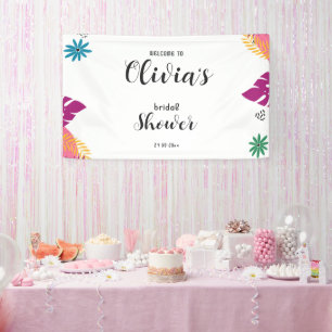Multicolor Leaves Bridal Shower Banner